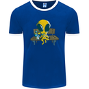 An Alien Eating Magic Mushrooms LSD Mens Ringer T-Shirt FotL Royal Blue/White