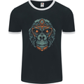 A Tribal Gorilla Mens Ringer T-Shirt FotL Black/White