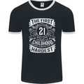 First 21 Years of Childhood Funny 21st Birthday Mens Ringer T-Shirt FotL Black/White