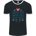 Super Mum Wife Nurse Mothers Day Gift Mens Ringer T-Shirt FotL Black/White