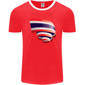 Curled Thailand Flag Thai Day Football Mens Ringer T-Shirt FotL Red/White