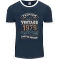 Premium Vintage 44th Birthday 1979 Mens Ringer T-Shirt FotL Navy Blue/White