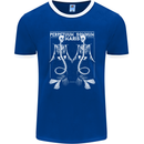 Skeleton Mermaids Eternal Sleep of the Sea Skulls Mens Ringer T-Shirt FotL Royal Blue/White