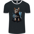 Yorkshire Terrier Splash Yorkie Dog Mens Ringer T-Shirt FotL Black/White