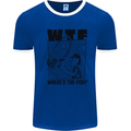 WTF Wheres the Fish Funny Fishing Fisherman Mens Ringer T-Shirt Royal Blue/White