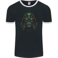 Cyber Gorilla Ape Fantasy Mens Ringer T-Shirt FotL Black/White