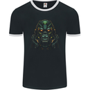 Cyber Gorilla Ape Fantasy Mens Ringer T-Shirt FotL Black/White