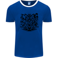 Tribal Triathlon Swimming Running Cycling Mens Ringer T-Shirt Royal Blue/White