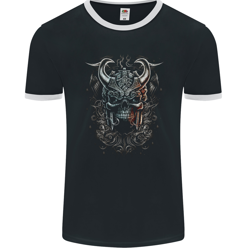 Chinese Dragon Fantasy 1 Mens Ringer T-Shirt FotL Black/White