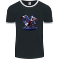 USA American Eagle Mens Ringer T-Shirt FotL Black/White