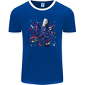 Octo Chef Funny Octopus Cook Cooking Mens Ringer T-Shirt FotL Royal Blue/White