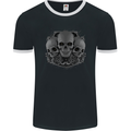Gothic Skulls Heavy Metal Rock Music Goth Biker Mens Ringer T-Shirt FotL Black/White