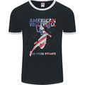 American Volleyball Player USA Flag Mens Ringer T-Shirt FotL Black/White