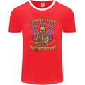 Dancing Easter Day Skeletons Skulls Mens Ringer T-Shirt FotL Red/White