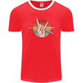 Drum Salute Drummer Drumming Mens Ringer T-Shirt FotL Red/White