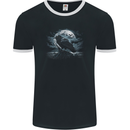 Raven & Ocean Full Moon Crow Viking Mens Ringer T-Shirt FotL Black/White