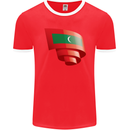 Curled Maldives Flag Maldivian Day Football Mens Ringer T-Shirt FotL Red/White