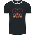 ﻿Dragon St George Crusader Knight Templar Fantasy Mens Ringer T-Shirt FotL Black/White