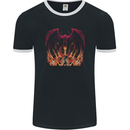 Dragon St George Crusader Knight Templar Fantasy Mens Ringer T-Shirt FotL Black/White