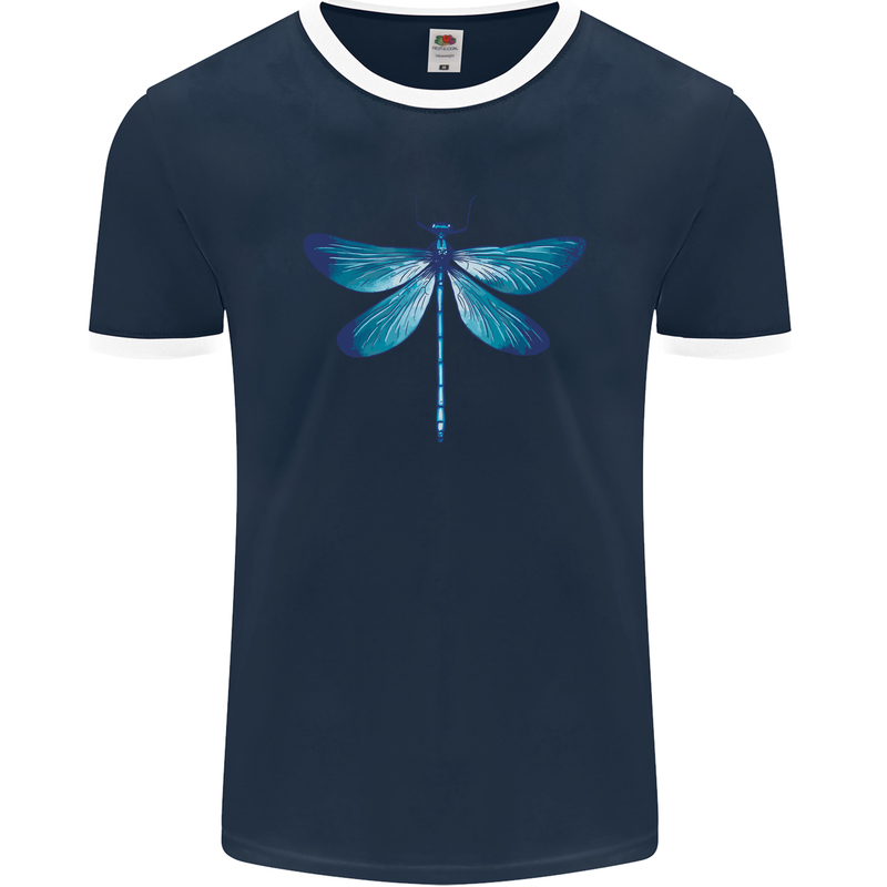 A Blue Dragonfly Mens Ringer T-Shirt FotL Navy Blue/White