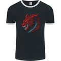 Extreme Dragon Head Mens Ringer T-Shirt FotL Black/White