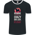 Crazy Dog Lady Funny Mens Ringer T-Shirt FotL Black/White