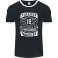 First 18 Years of Childhood Funny 18th Birthday Mens Ringer T-Shirt FotL Black/White