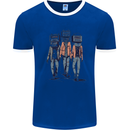 Hi-Fi Head Obscure Music Mens Ringer T-Shirt Royal Blue/White
