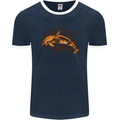 A Steampunk Dolphin Mens Ringer T-Shirt FotL Navy Blue/White