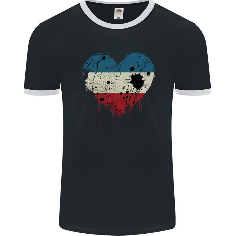 Love Flag Los Altos Football Mens Ringer T-Shirt FotL Black/White