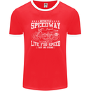 Motorcycle Speedway Motorcycle Biker Motorbike Mens Ringer T-Shirt FotL Red/White