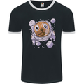 Pugonaut Astronaut Pug Dog Funny Space Mens Ringer T-Shirt FotL Black/White