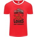 This Girl Loves Her Cowboy Mens Ringer T-Shirt Red/White