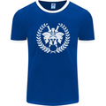 4 Sparta Helmets Training Gym Bodybuilding Mens Ringer T-Shirt FotL Royal Blue/White