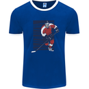 An Ice Hockey Player Mens Ringer T-Shirt Royal Blue/White
