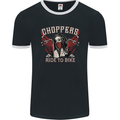 Choppers Ride to Bike Outlaw Biker Motorcycle Mens Ringer T-Shirt FotL Black/White