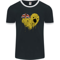 Love Flag Niue Football Mens Ringer T-Shirt FotL Black/White