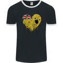 Love Flag Niue Football Mens Ringer T-Shirt FotL Black/White