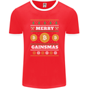 Merry Gainsmath Christmas Crypto Xmas Bitcoin Mens Ringer T-Shirt FotL Red/White