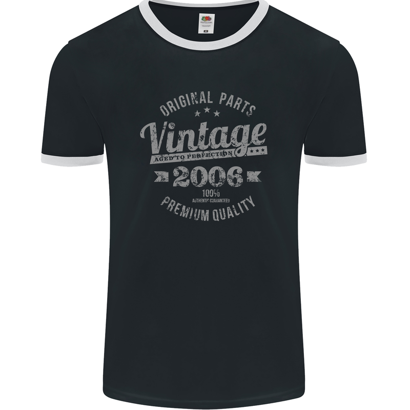 Vintage Year 18th Birthday 2006 Mens Ringer T-Shirt FotL Black/White