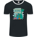 Nanny-saurus Funny Dinosaur Grandkids Mens Ringer T-Shirt FotL Black/White