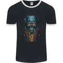 Fire From Hell Skull Mens Ringer T-Shirt FotL Black/White