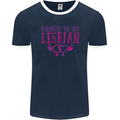 Proud to Be a Lesbian LGBT Gay Pride Day Mens Ringer T-Shirt FotL Navy Blue/White