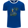 A Baseball Player Mens Ringer T-Shirt Royal Blue/White