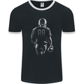 American Football Player Mens Ringer T-Shirt FotL Black/White