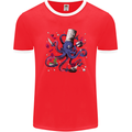 Octo Chef Funny Octopus Cook Cooking Mens Ringer T-Shirt FotL Red/White