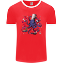 Octo Chef Funny Octopus Cook Cooking Mens Ringer T-Shirt FotL Red/White