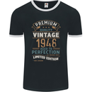 Premium Vintage 75th Birthday 1948 Mens Ringer T-Shirt FotL Black/White