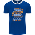 Wear Your Smile Feel Good Happy Joy Love Mens Ringer T-Shirt FotL Royal Blue/White