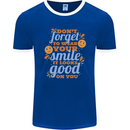 Wear Your Smile Feel Good Happy Joy Love Mens Ringer T-Shirt FotL Royal Blue/White